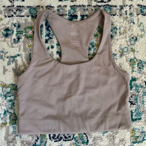 girlfriend collective Seamless Racerback Bra in Taupe